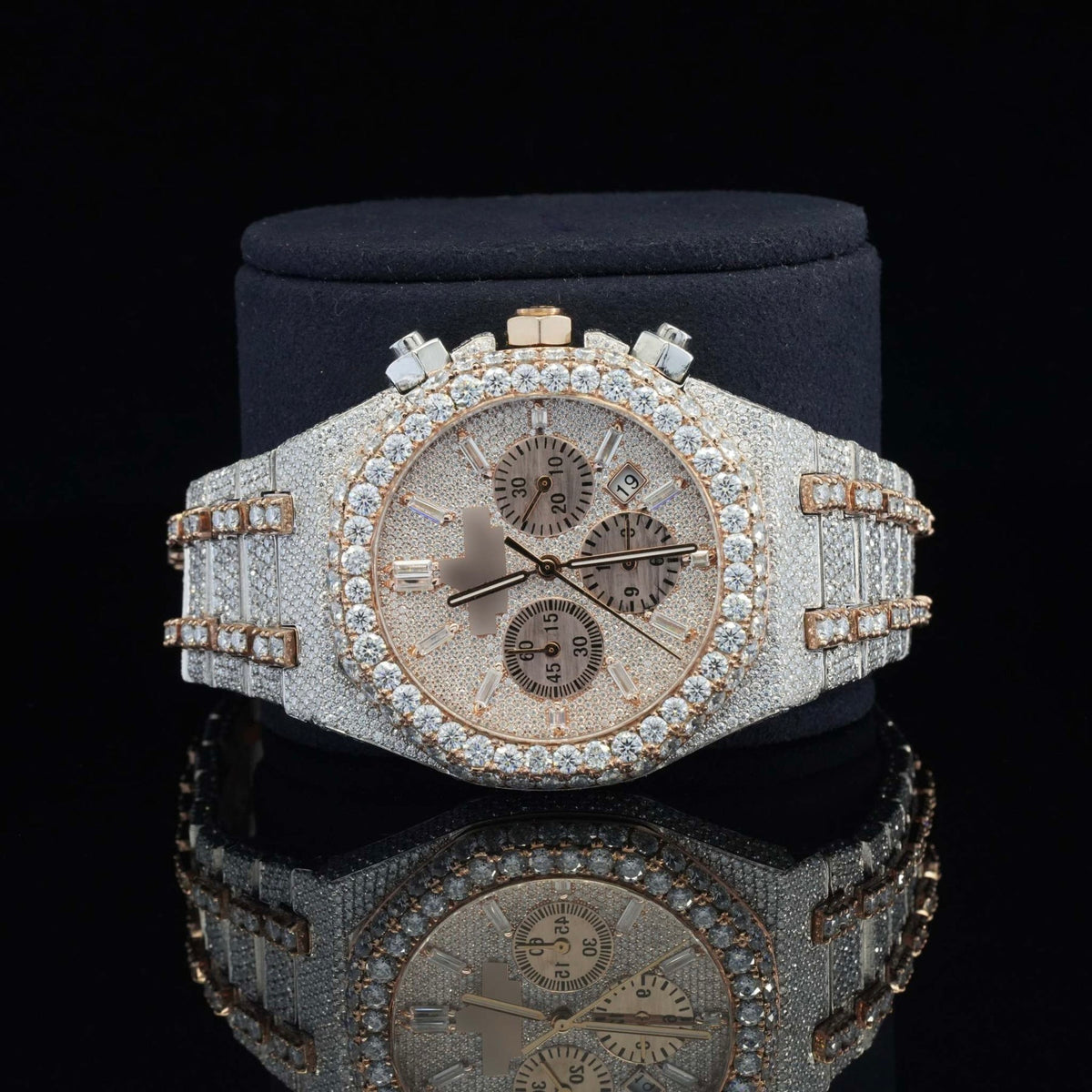 Fabulous Diamond Fully Iced Out Moissanite Fully Automatic Watch