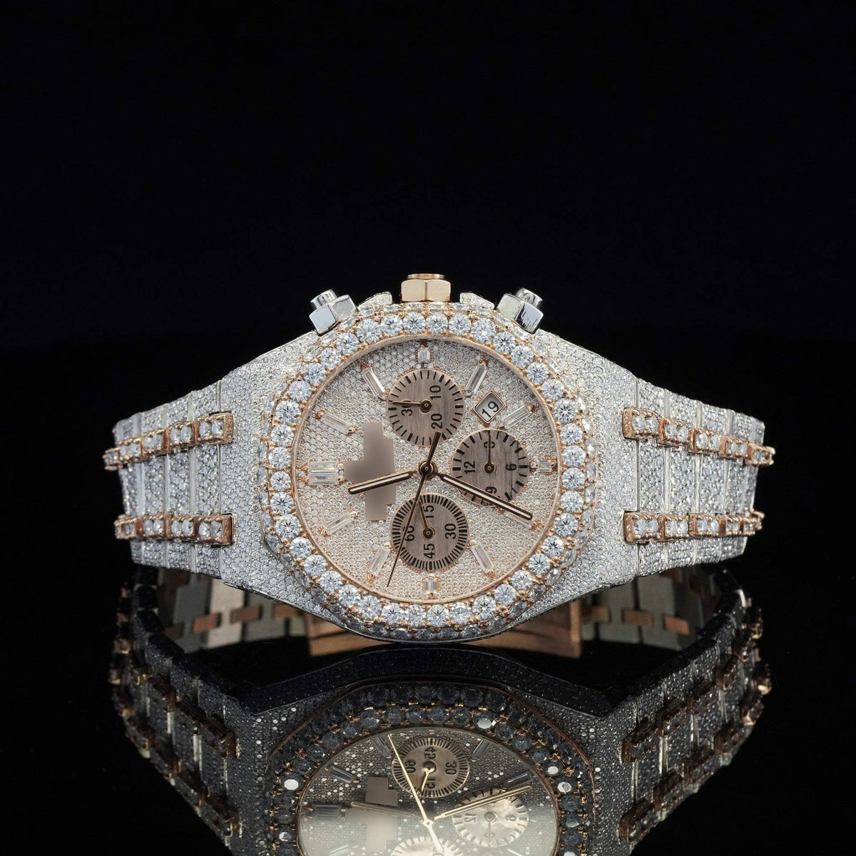 Fabulous Diamond Fully Iced Out Moissanite Fully Automatic Watch