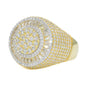 Fully Iced Baguette Round Face VVS Moissanite Diamond Ring