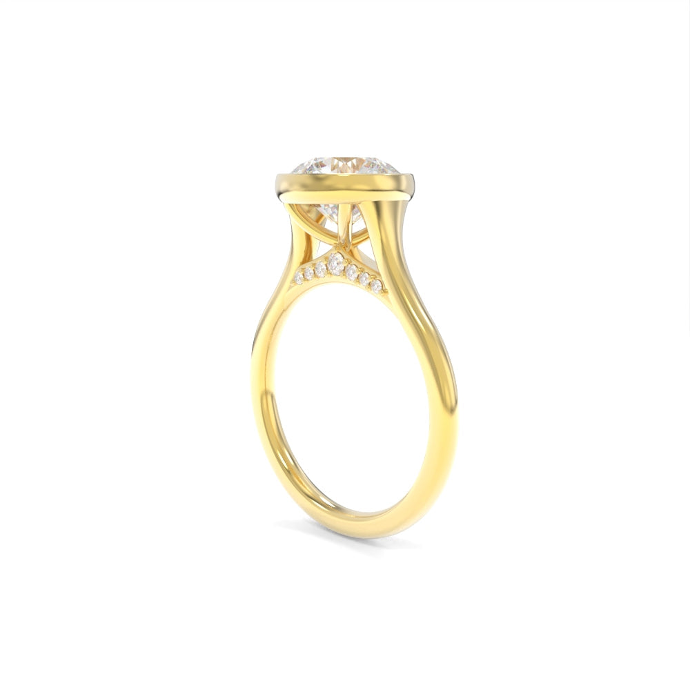 Eleanor Solitaire - 7mm Hearts & Arrows Round TTG Moissanite