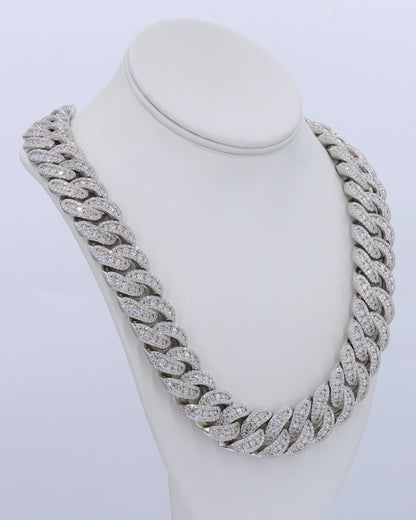 20MM Honeymoon Set VVS Moissanite Cuban Chain 24 Inch