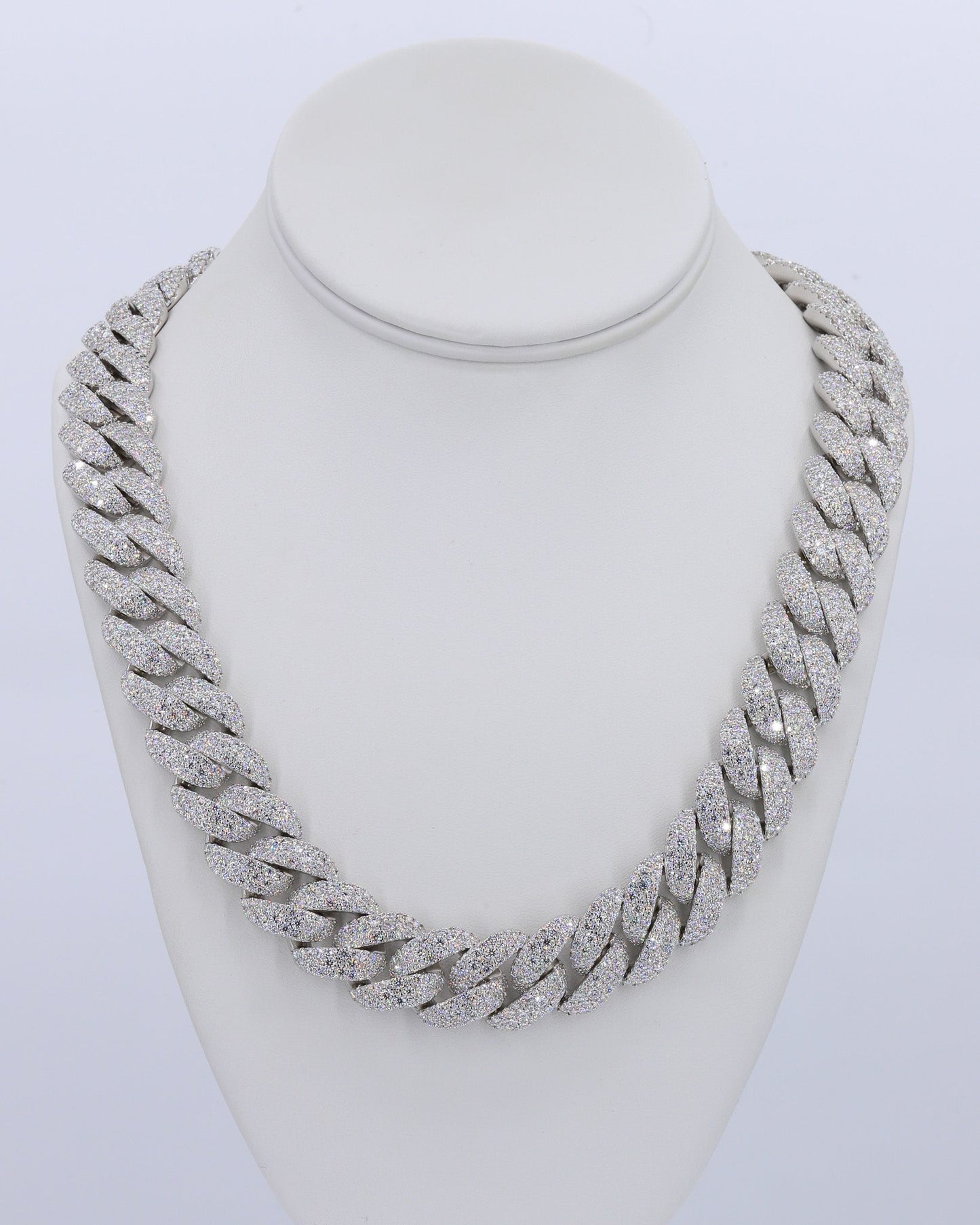 18MM Snow/Galaxy Set VVS Moissanite Cuban Chain 24 Inch