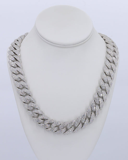 18MM Snow/Galaxy Set VVS Moissanite Cuban Chain 24 Inch