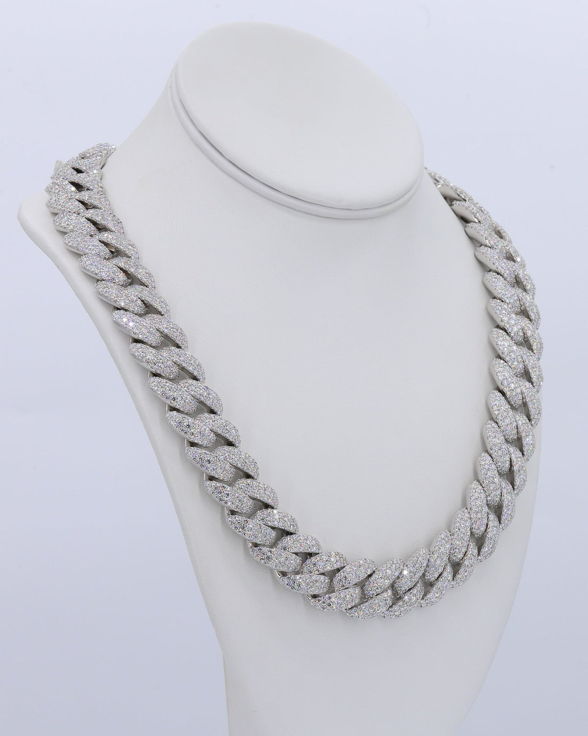 18MM Snow/Galaxy Set VVS Moissanite Cuban Chain 24 Inch