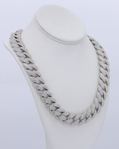 18MM Snow/Galaxy Set VVS Moissanite Cuban Chain 24 Inch
