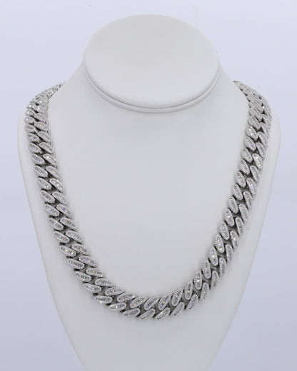 15MM Miami Baguette VVS Moissanite Cuban Chain 22 Inch