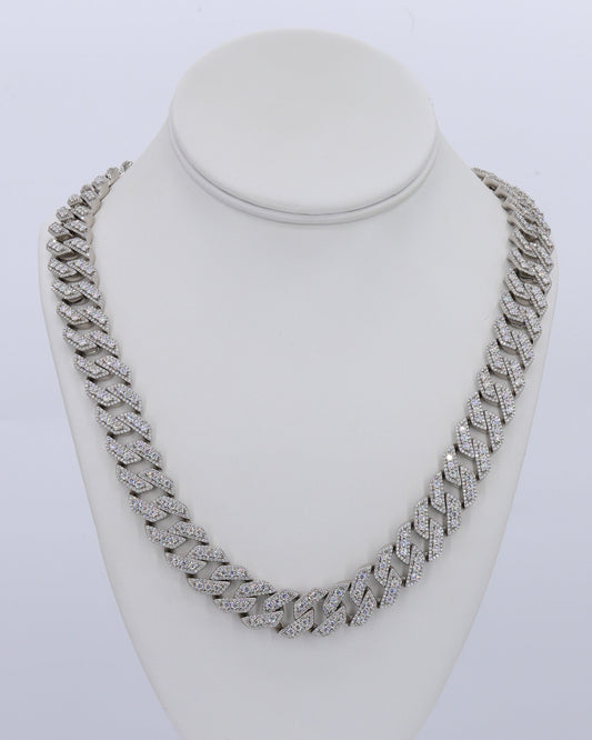 15MM Pointer VVS Moissanite Cuban Chain 22 Inch