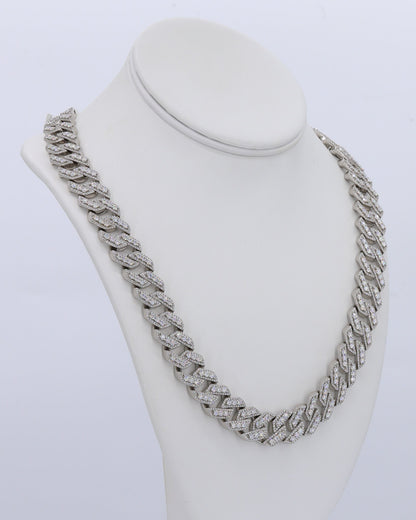 15MM Pointer VVS Moissanite Cuban Chain 22 Inch