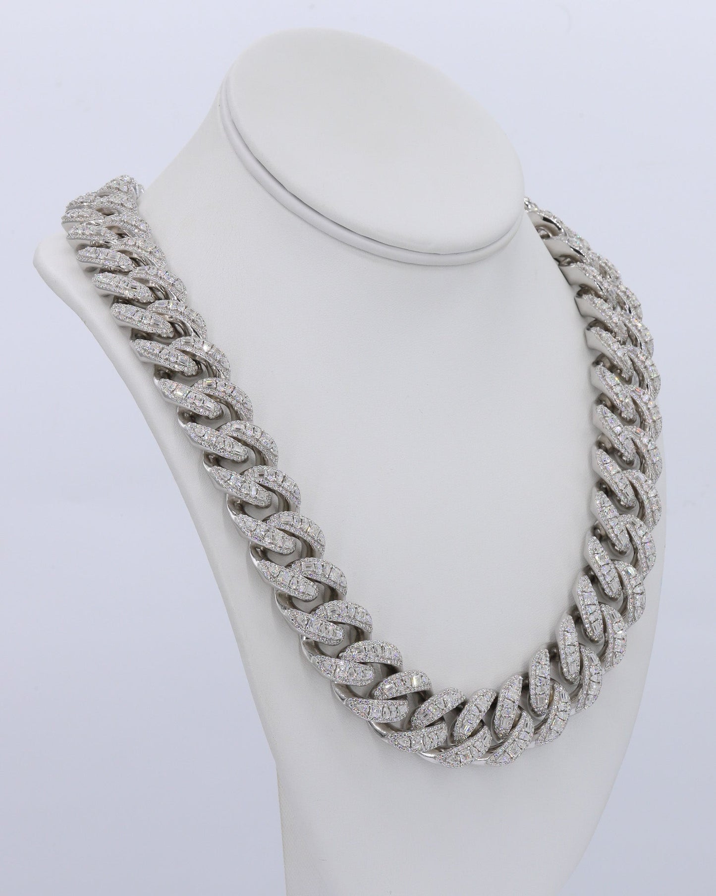 18MM Multi Shape Pointer Set VVS Moissanite Cuban Chain 24 Inch