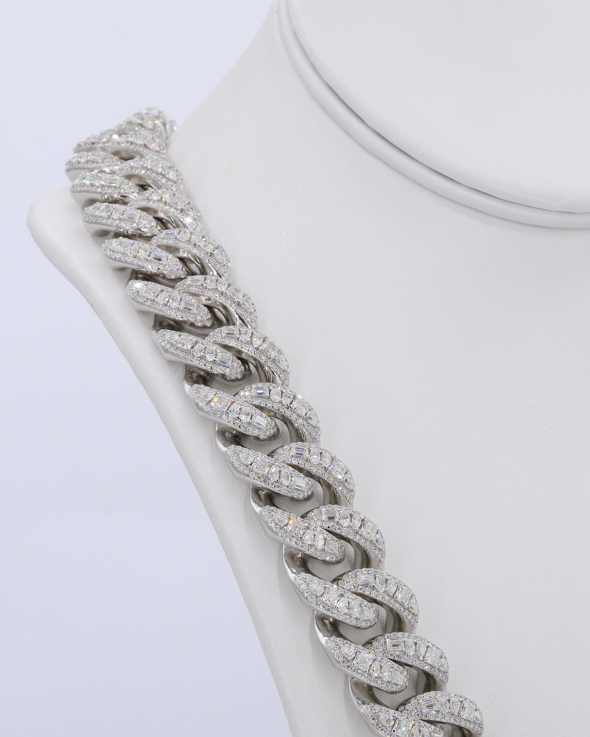 18MM Multi Shape Pointer Set VVS Moissanite Cuban Chain 24 Inch