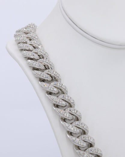 18MM Multi Shape Pointer Set VVS Moissanite Cuban Chain 24 Inch