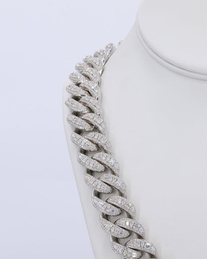 18MM Multi Shape Pointer Set VVS Moissanite Cuban Chain 24 Inch