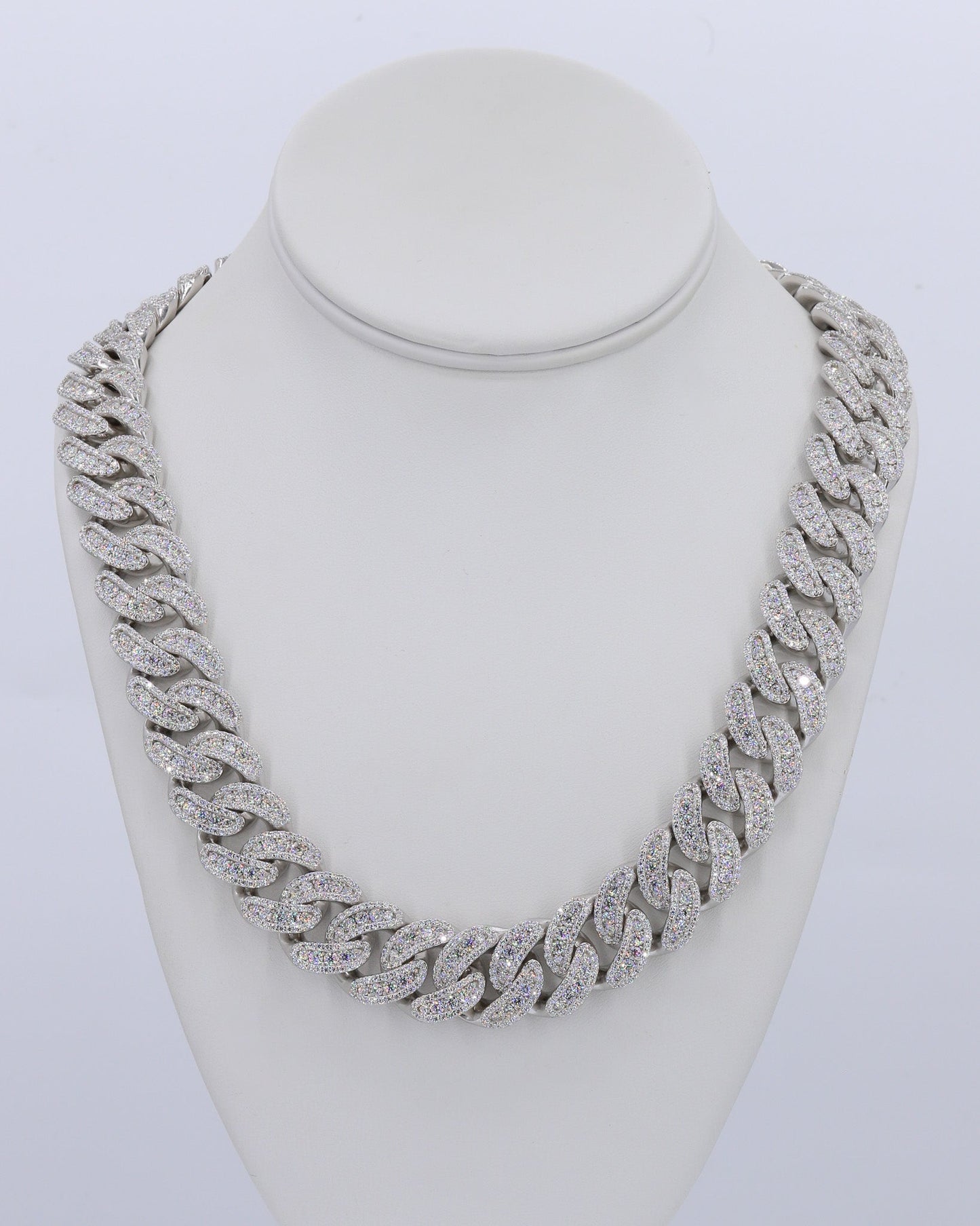 18MM Honeymoon Set VVS Moissanite Cuban Chain 22 Inch