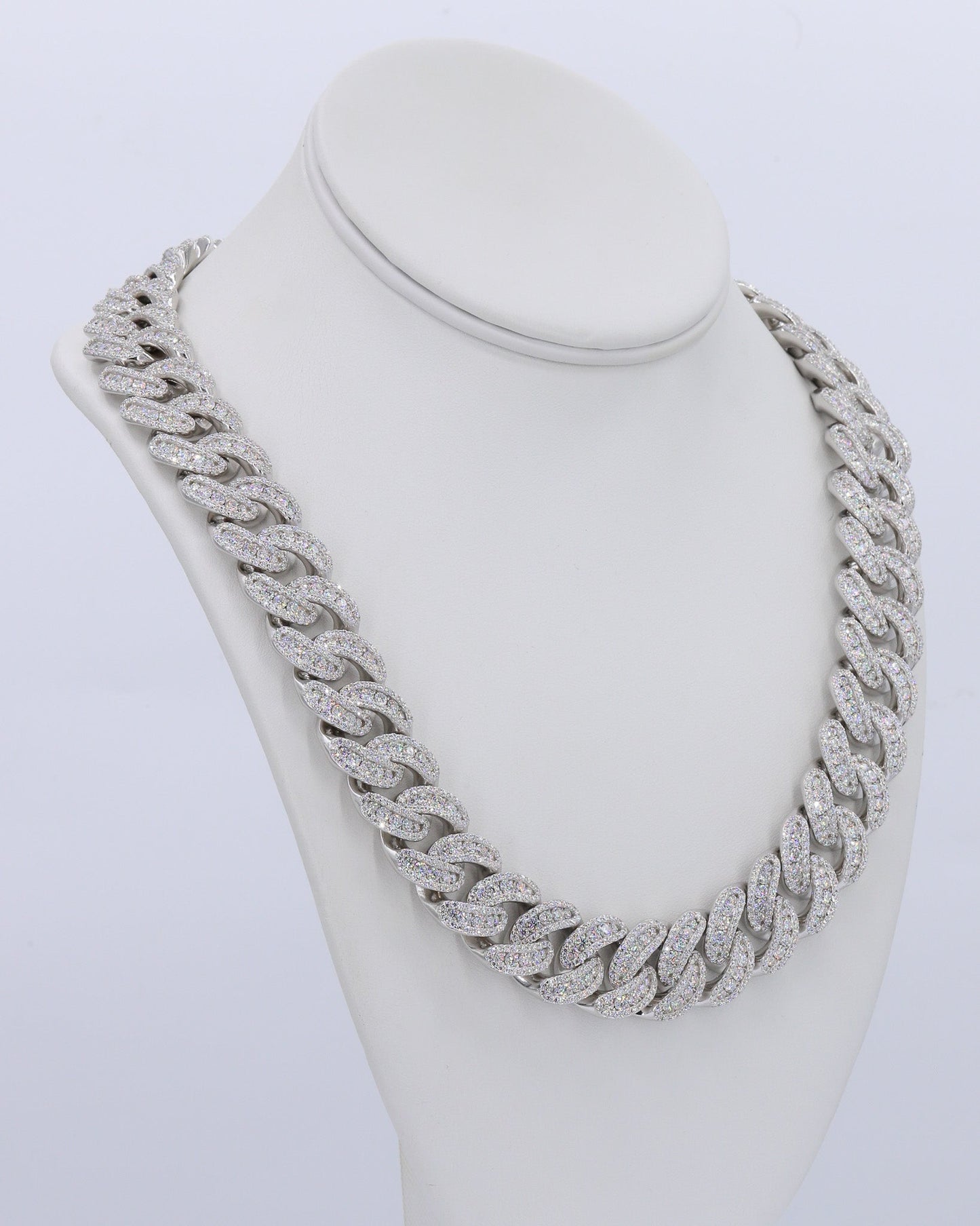 18MM Honeymoon Set VVS Moissanite Cuban Chain 22 Inch