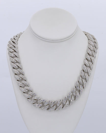 18MM Evil Eye Pointer Set VVS Moissanite Cuban Chain 24 Inch