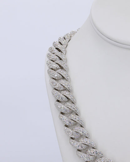 18MM Evil Eye Pointer Set VVS Moissanite Cuban Chain 24 Inch