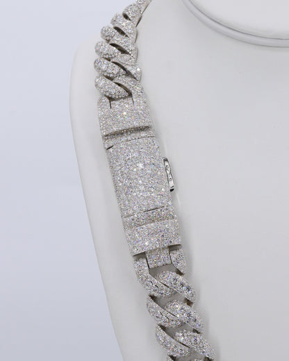 18MM Evil Eye Pointer Set VVS Moissanite Cuban Chain 24 Inch