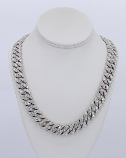 16MM Big Pointer Row VVS Moissanite Cuban Chain 22 Inch