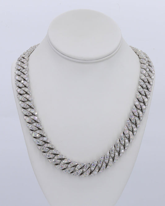 16MM Big Pointer Row VVS Moissanite Cuban Chain 22 Inch
