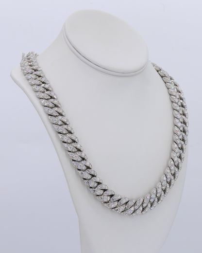 16MM Big Pointer Row VVS Moissanite Cuban Chain 22 Inch
