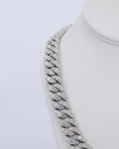 16MM Big Pointer Row VVS Moissanite Cuban Chain 22 Inch