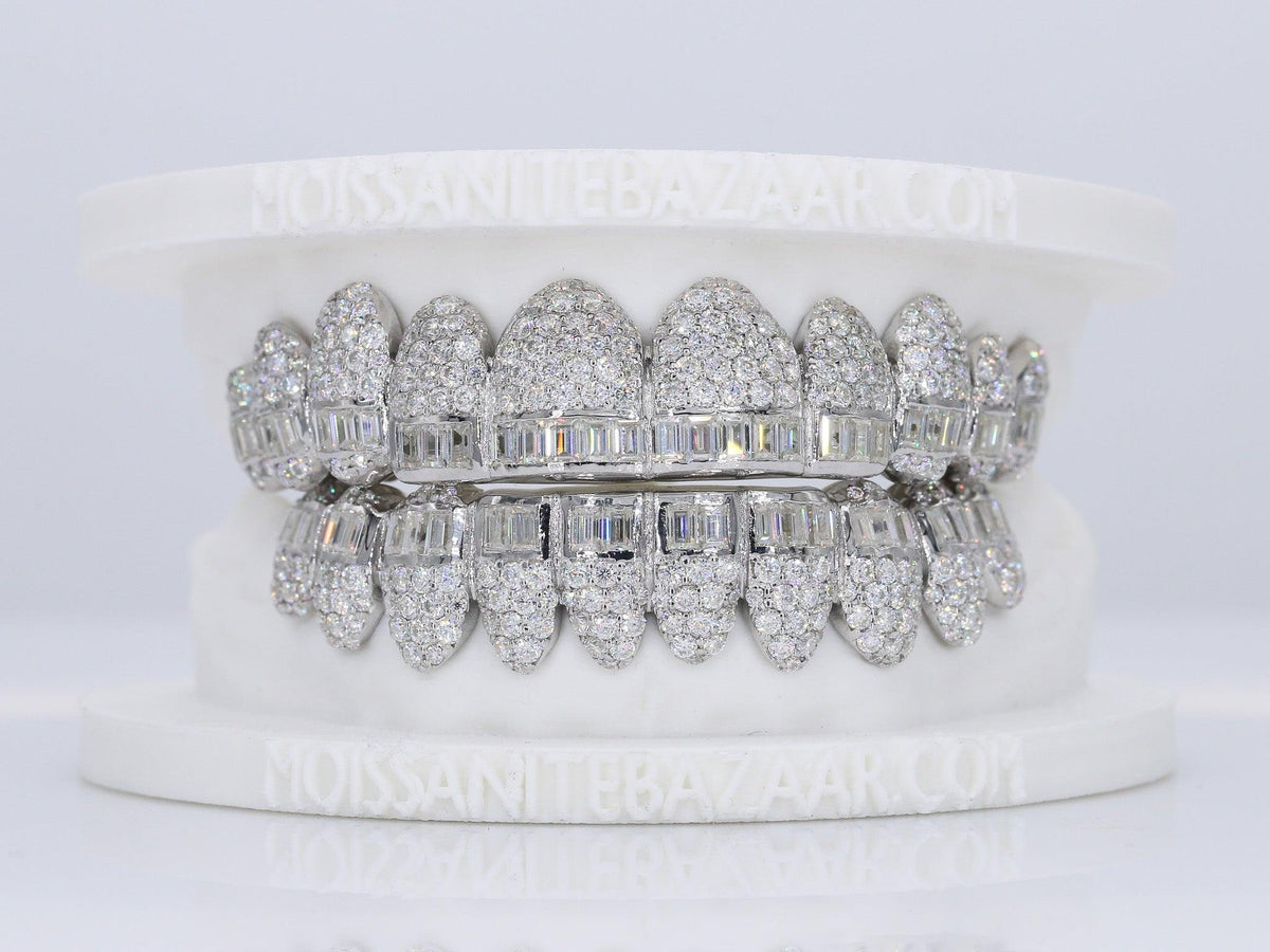 Baguette Hybrid VVS Moissanite Diamond Grillz