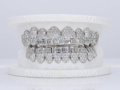 Baguette Hybrid VVS Moissanite Diamond Grillz