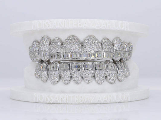 Baguette Hybrid VVS Moissanite Diamond Grillz