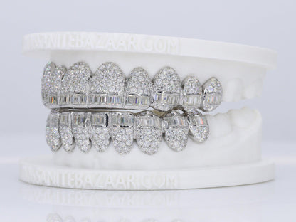 Baguette Hybrid VVS Moissanite Diamond Grillz