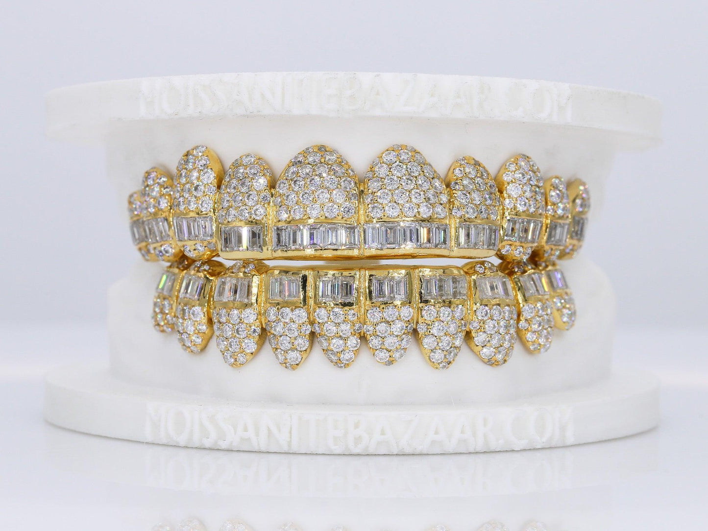 Baguette Hybrid VVS Moissanite Diamond Grillz