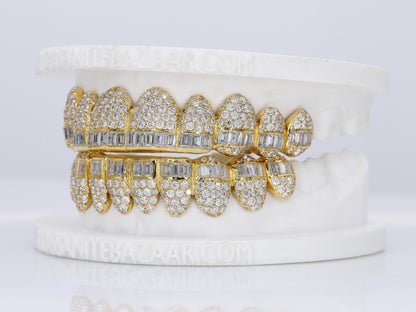 Baguette Hybrid VVS Moissanite Diamond Grillz