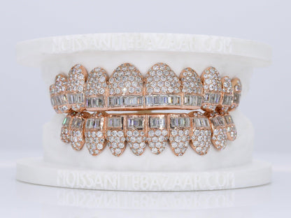 Baguette Hybrid VVS Moissanite Diamond Grillz