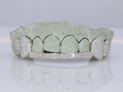 Diamond Fangs & Bar VVS Moissanite Diamond Grillz