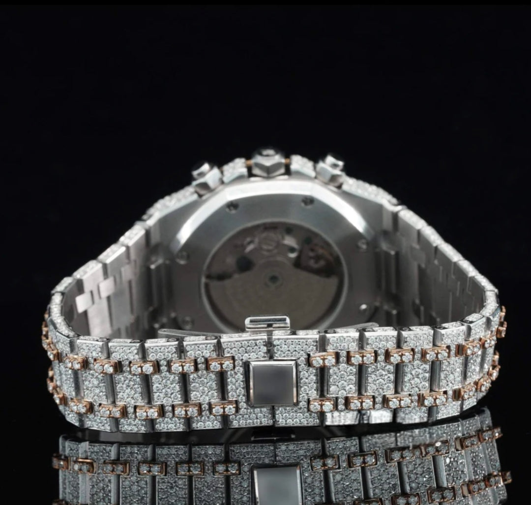 Moissanite Iced Out Bust Down Diamond Automatic Watch