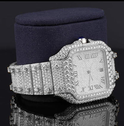 Moissanite Iced Out Roman Style Diamond Watch Automatic