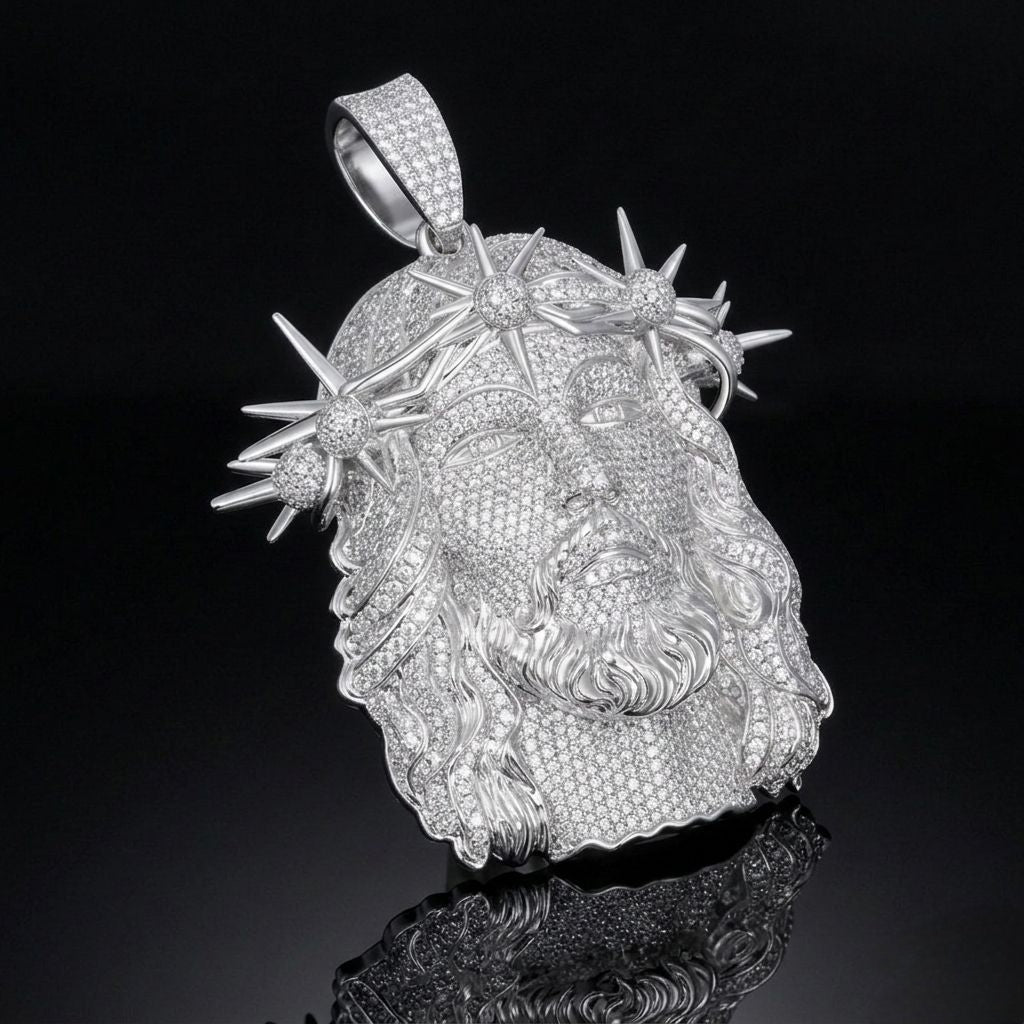 Diamond Chirst Jesus Piece Fully Iced Pendant