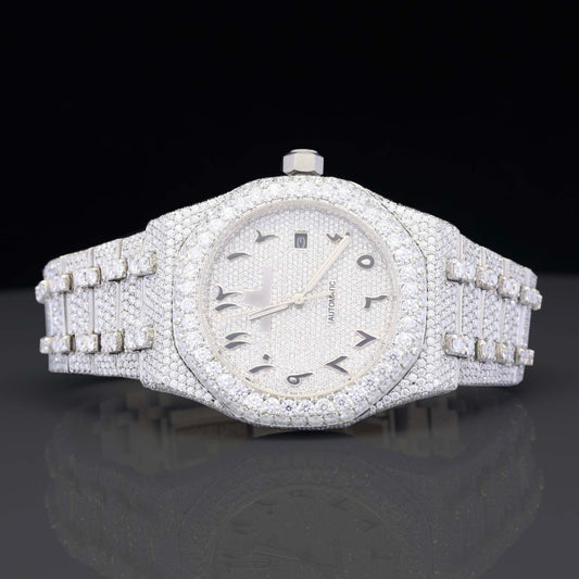 Unique Fully Iced Out Moissanite Diamond Automatic Watch for Men