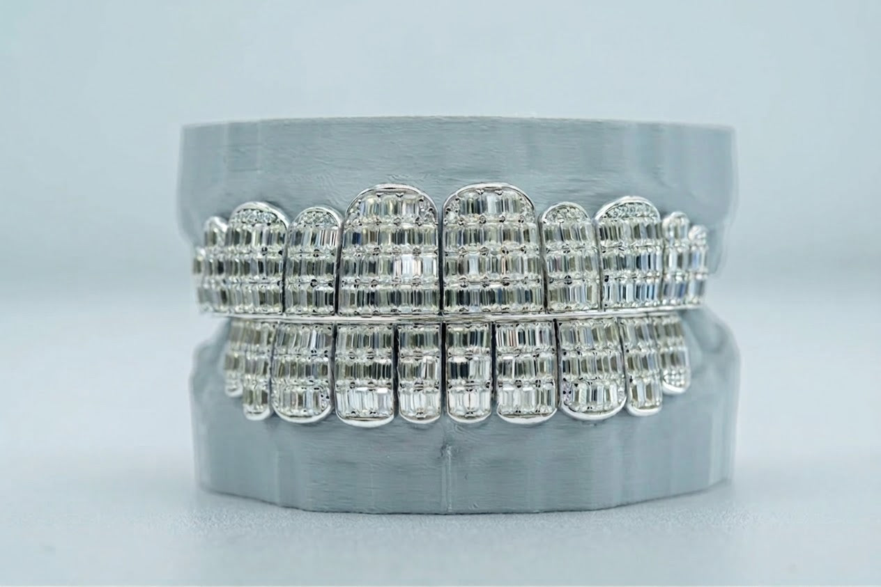 10 on 10 VVS Moisannite Diamond Grillz