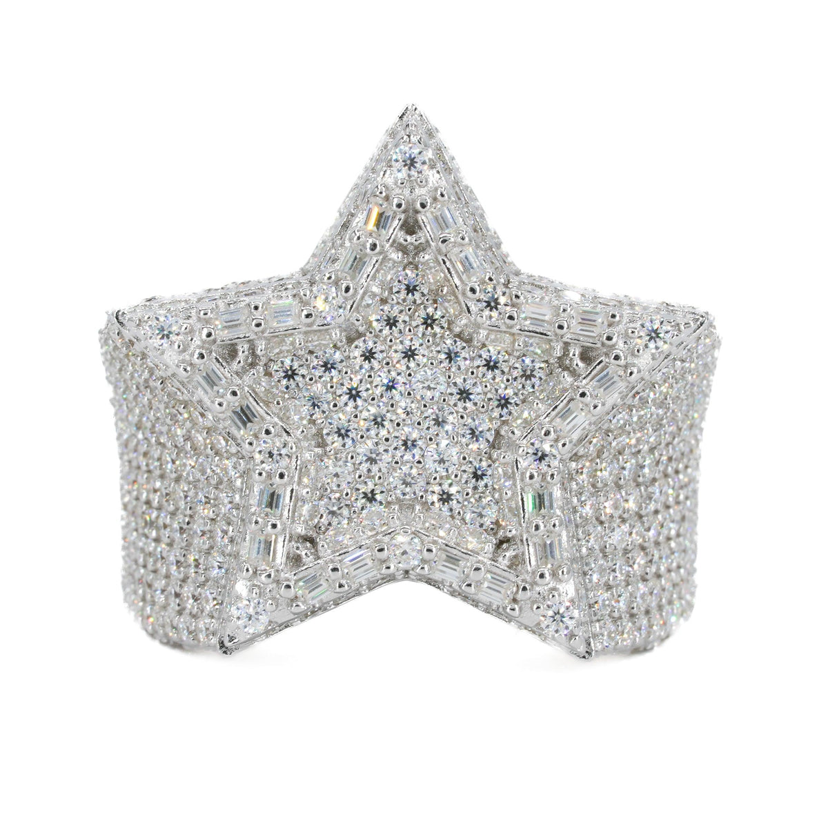 Baguette Parameter Star VVS Moissanite Diamond Ring