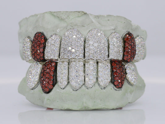 Blood Stone Fangs VVS Moissanite Diamond Grillz