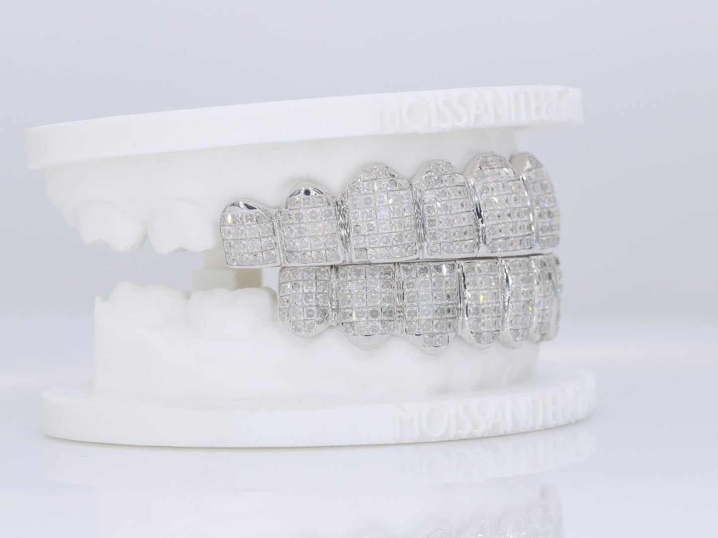 Invisible Set Princess Cut VVS Moissanite Diamond Grillz