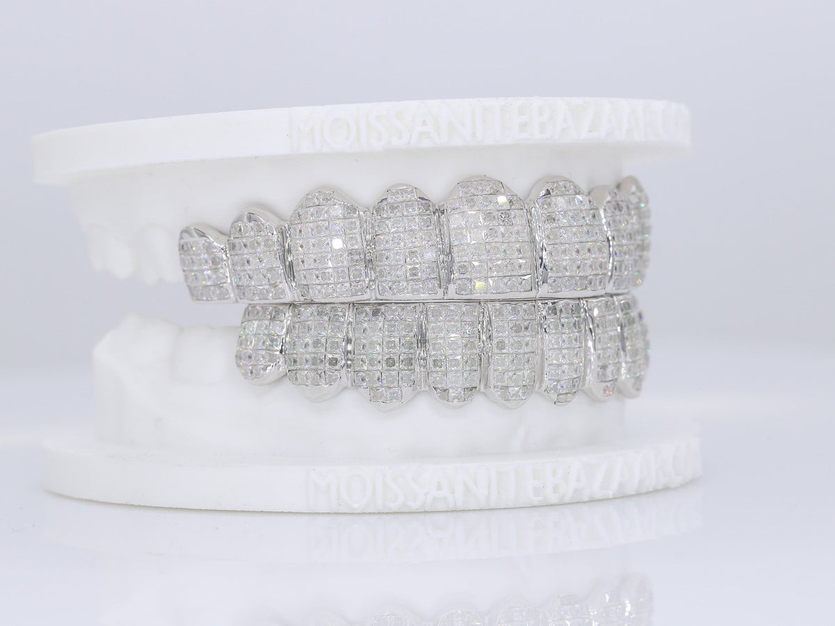 Invisible Set Princess Cut VVS Moissanite Diamond Grillz