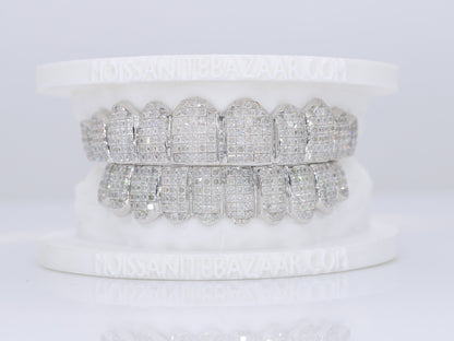 Invisible Set Princess Cut VVS Moissanite Diamond Grillz