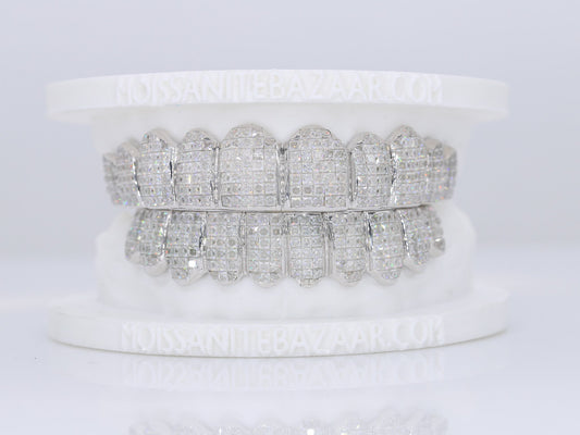 Invisible Set Princess Cut VVS Moissanite Diamond Grillz