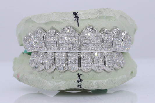Invisible Set Princess Cut VVS Lab Diamond Grillz