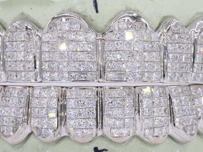 Invisible Set Princess Cut VVS Lab Diamond Grillz