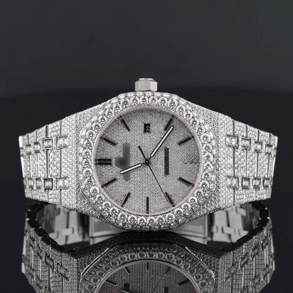 Premium Moissanite Iced Out Diamond Bust Down Automatic Watch