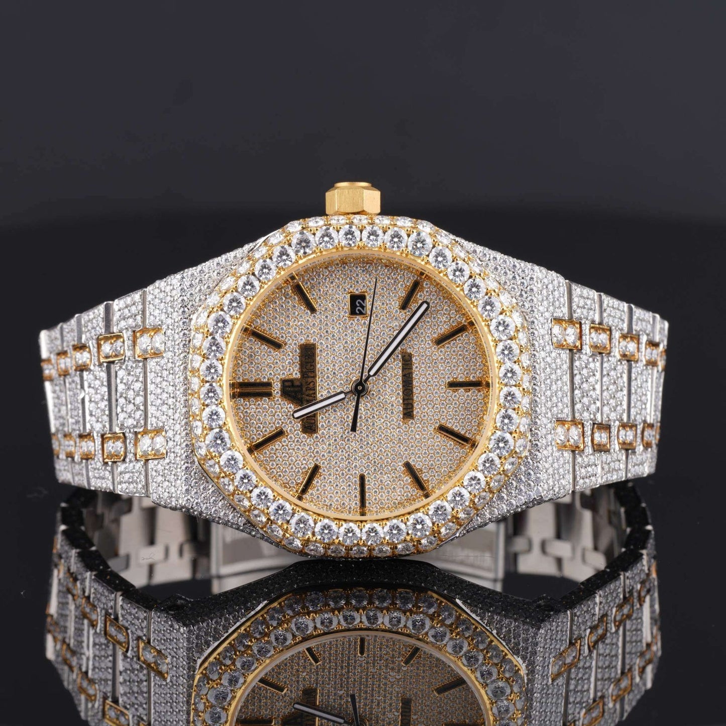 Premium Moissanite Iced Out Diamond Bust Down Automatic Watch