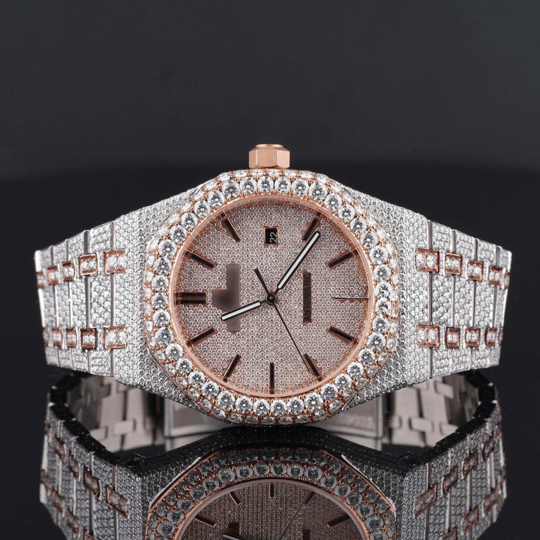 Premium Moissanite Iced Out Diamond Bust Down Automatic Watch