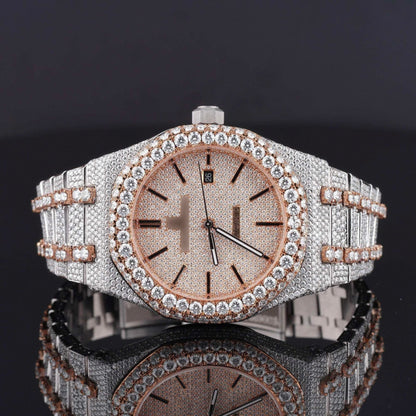 Fabulous Iced Out Automatic Analog Diamond Moissanite Watch